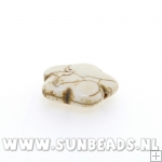 Turquoise kraal bloem 18mm (beige)