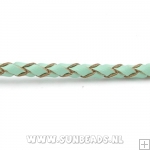 Gevlochten leerveter 3mm, 3mtr (mint)