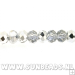 Facetkraal 4x3mm (zilver/crystal)