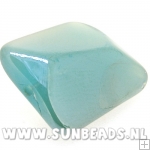 Glaskraal langwerpig 16x14mm luster (blauw)