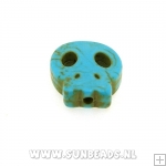 Turquoise kraal skull 14mm (turquoise)
