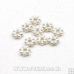 Metalen spacer bloem (zilver)