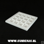 Vakkenbak tbv coins, pu leer, wit, 16 vakken Vakkenbak tbv coins, pu leer, wit, 16 vakken