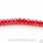 Facet kraal donut 6x4mm (rood)