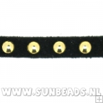 Suede veter met studs 6mm (bruin)