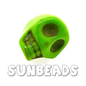 Turquoise kraal skull 12mm (groen) - Klik op de afbeelding om het venster te sluiten