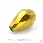 Facetkraal druppel 16x10mm (goud)