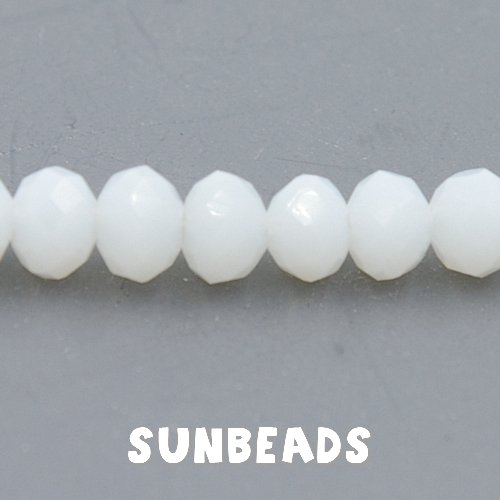 Facet kraal donut 4x3mm (wit) - Klik op de afbeelding om het venster te sluiten