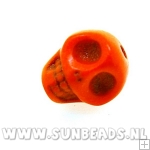 Turquoise kraal skull 12mm (oranje)