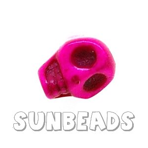 Turquoise kraal skull 10mm (roze) - Klik op de afbeelding om het venster te sluiten