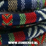 Azteckoord rond 5mm donkerblauw/rood/wit