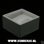 Armband/horloge display, PU leer wit, 1 kussentje Armband/horloge display, PU leer wit, 1 kussentje