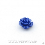 Acryl kraal roosje 12mm donkerblauw