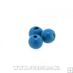 Houten kraal rond 8mm (blauw)