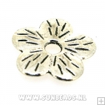 Metalen spacer bloem (antique zilver)