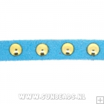 Suede veter met studs 6mm (turquoise)