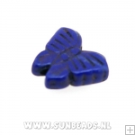 Turquoise kraal vlinder 13x15mm (donkerblauw)