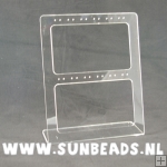 Oorbeldisplay, plexi, transparant, 12 paar oorbellen 2 gaten