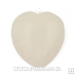 Houten hanger hart 40mm (beige/taupe)