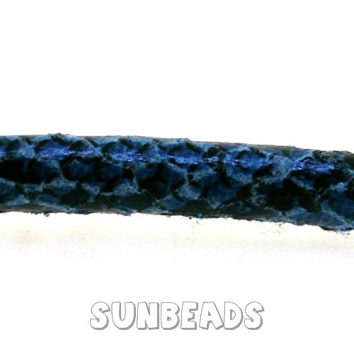 Pu leer stitched cord 5mm 3 mtr (blauw snake) - Klik op de afbeelding om het venster te sluiten