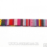 Azteckoord plat 10mm roze mix