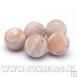 Halfedelsteen Sunstone rond frost 10mm AA quality