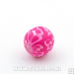 Fimo kraal rond 14mm (roze)