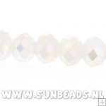 Facet kraal donut 6x4mm (wit met glans)