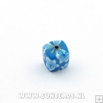 Fimo kraal blokje 8mm (blauw)