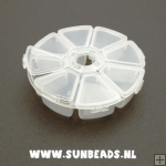 Sorteerdoos, rond, pizzapunt, 8 vaks (1 st.) Sorteerdoos, rond, pizzapunt, 8 vaks (1 st.)