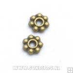 Metalen spacer bloem (oudgoud)