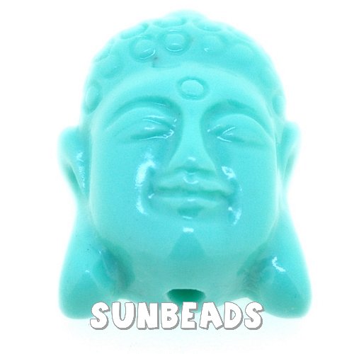 Resin kraal buddha 28mm (mint) - Klik op de afbeelding om het venster te sluiten