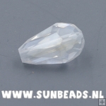 Facetkraal druppel 16x10mm (crystal)