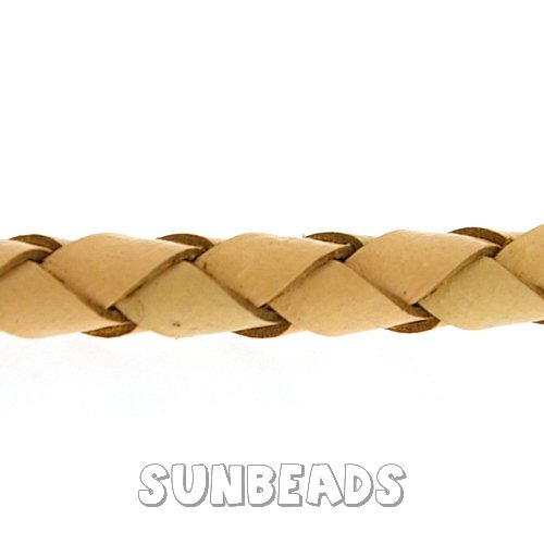 Gevlochten leerveter 5mm, 3mtr (naturel) - Klik op de afbeelding om het venster te sluiten