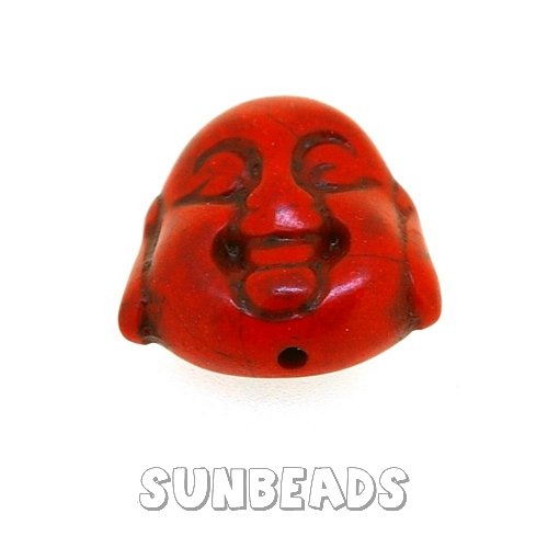 Turquoise kraal buddha 20mm (rood) - Klik op de afbeelding om het venster te sluiten