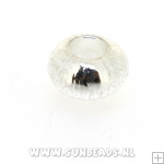 Metalen kraal groot gat (zilver)