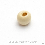 Houten kraal rond (beige)