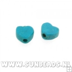 Turquoise kraal hartje 6mm (turquoise)