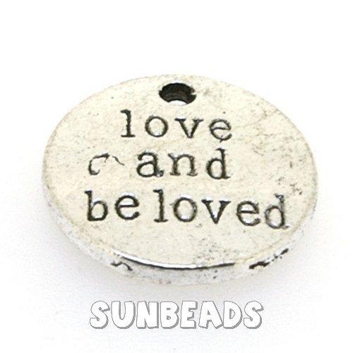 Metalen bedel love and beloved - Klik op de afbeelding om het venster te sluiten