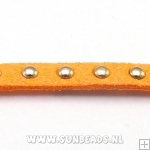 Suede veter met studs 6mm (oranje)