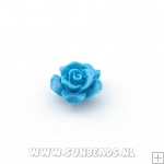 Acryl kraal roosje 12mm blauw
