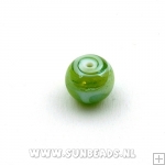 Glaskraal swirl rond 10mm (groen)